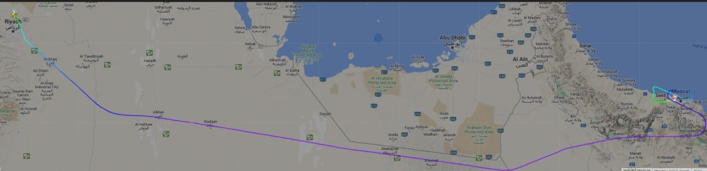 The flight path (FlightRadar24)