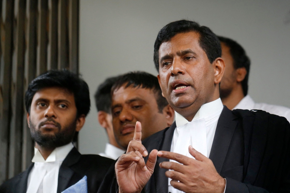 Chief Prosecutor of the International Crimes Tribunal (ICT), Advocate Tajul Islam addresses the media in Dhaka. - AFP