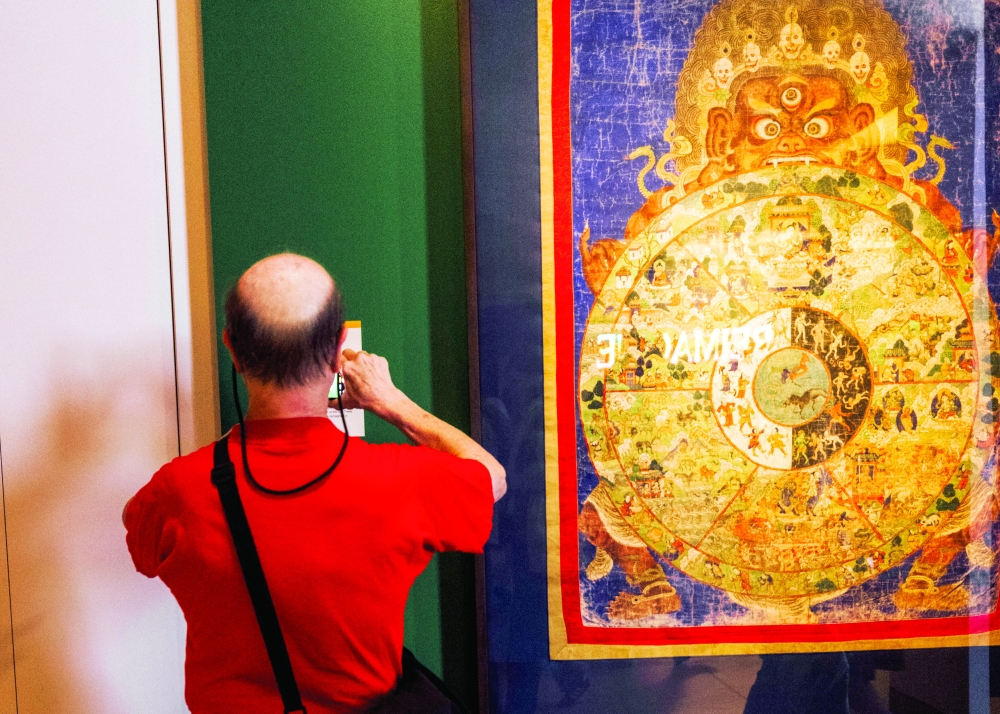 Attendees at the soon-to-close Rubin Museum in Manhattan, Oct. 6, 2024.