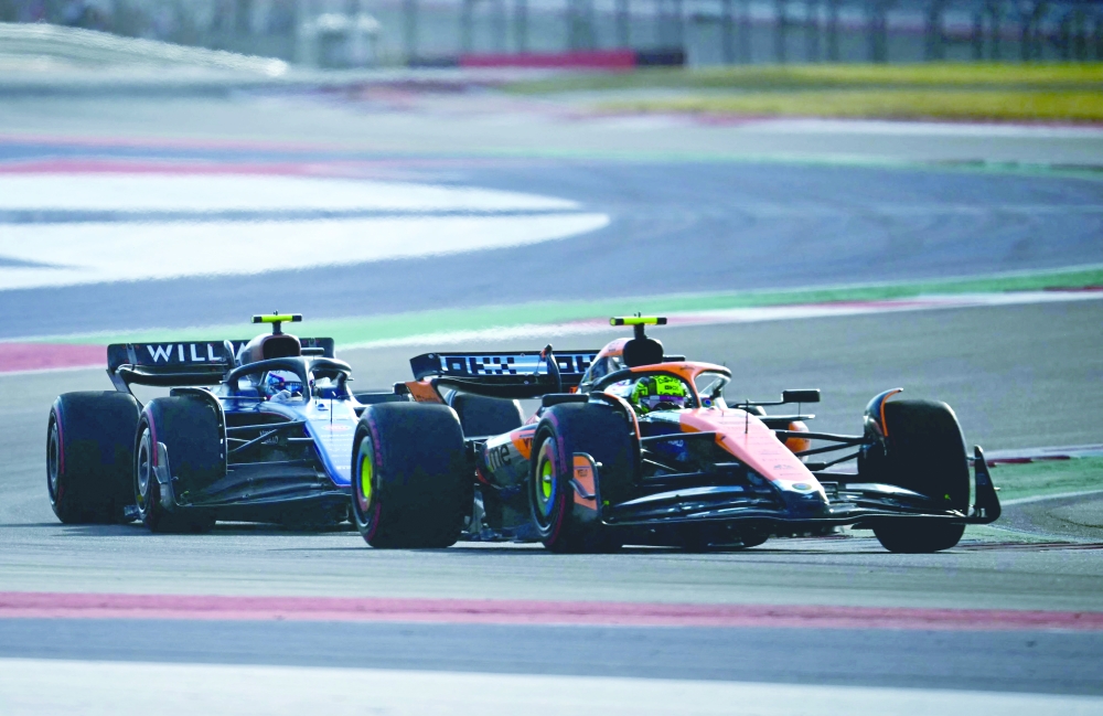 Norris races ahead of Colapinto during the qualify. — AFP