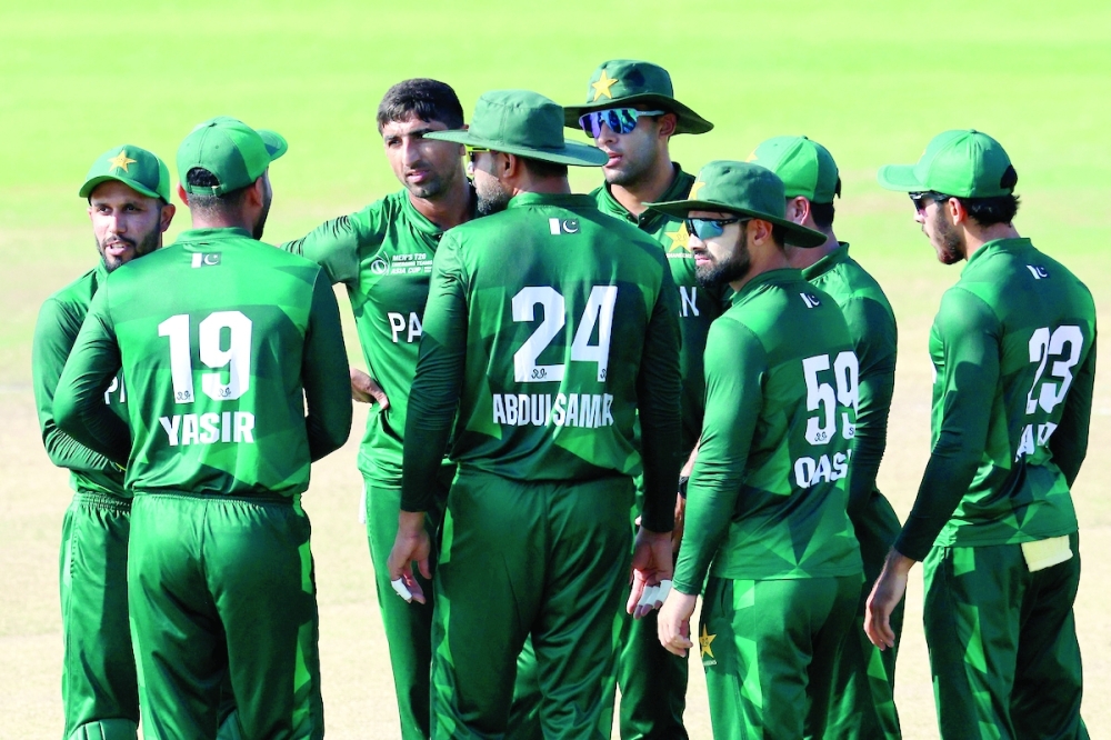 Pakistan A players during the ACC Men's T20 Emerging Teams Asia Cup 2024 Group B match between Pakistan A and United Arab Emirates.