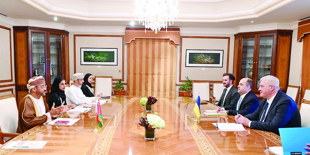 Sayyid Badr bin Hamad al Busaidy received at his office Andrii Sybiha in Muscat on Wednesday.