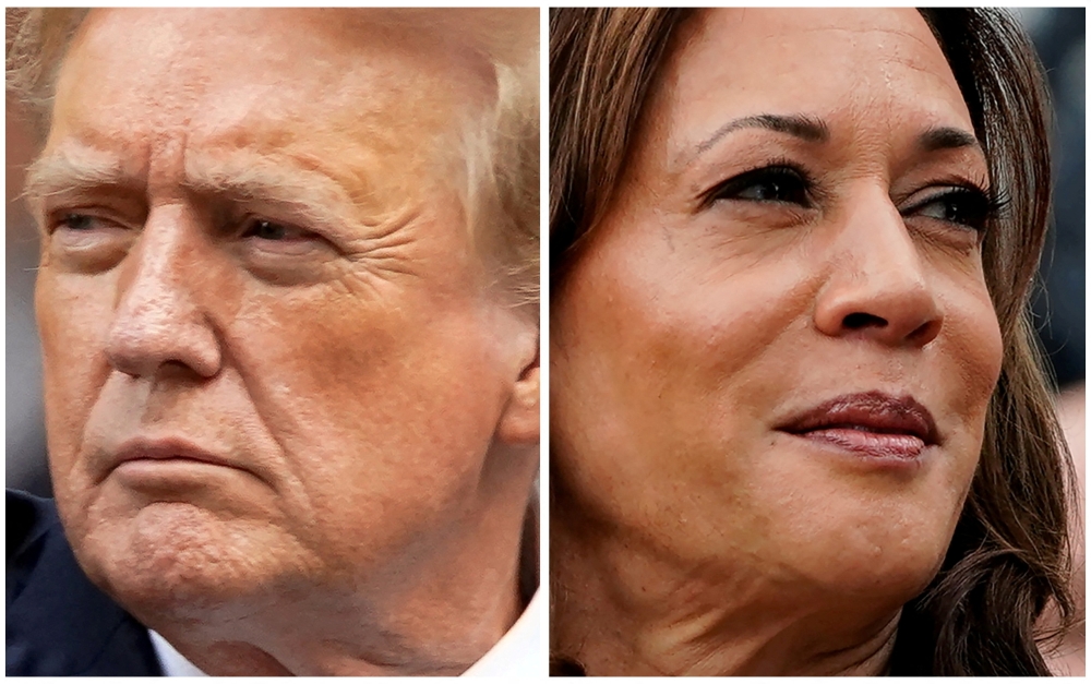 Former US President Donald Trump and US Vice President Kamala Harris 
