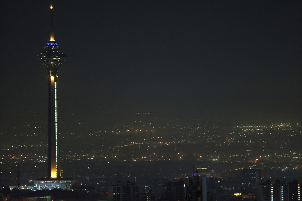 A general view of Tehran after several explosions were heard