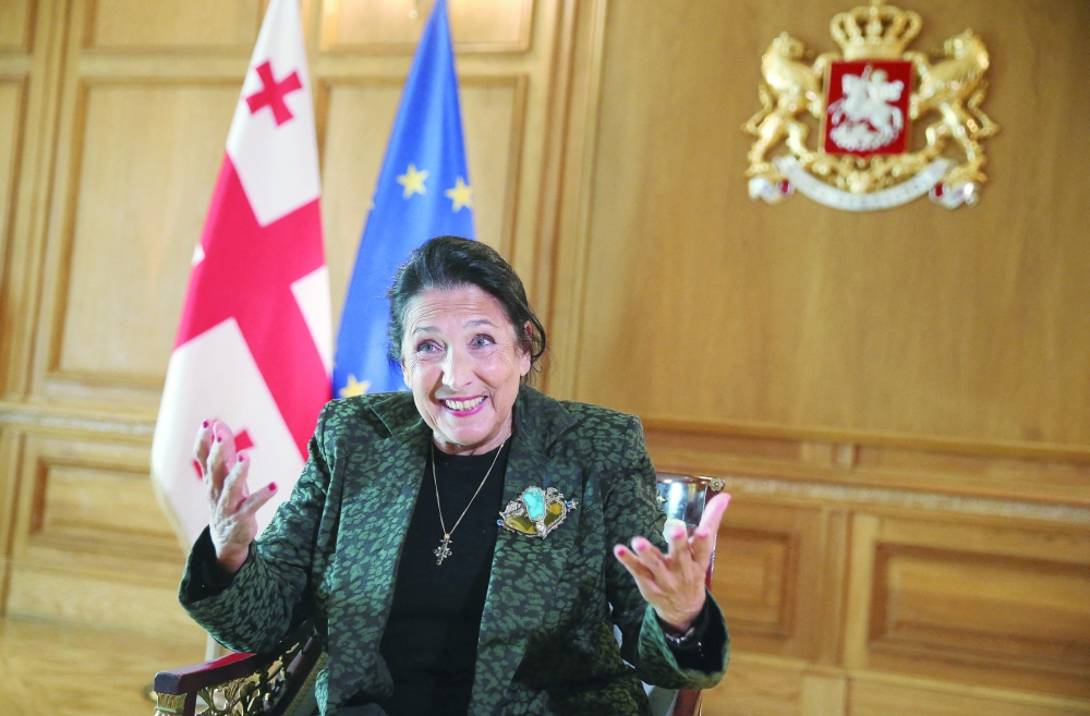 Georgia's President Salome Zourabichvili speaks during an interview, in Tbilisi. — Reuters 