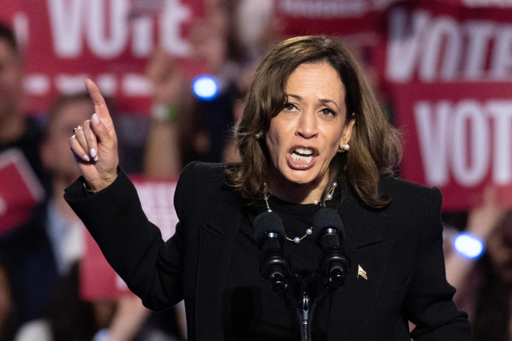 US Vice President and Democratic presidential candidate Kamala Harris