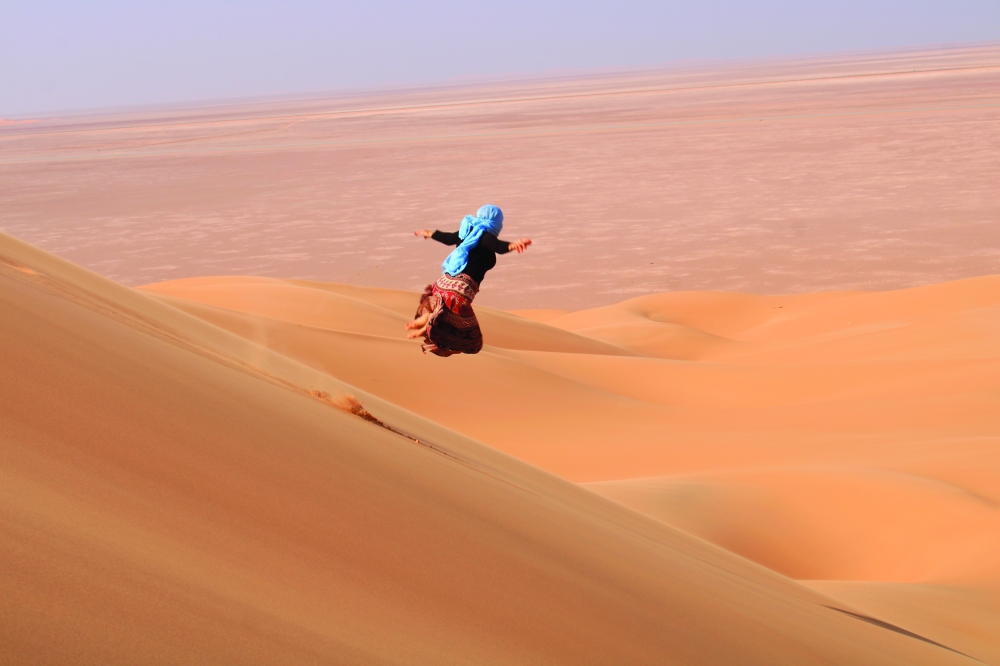 Gisela Hofmann feels free and happy in the desert in Rub Al Khali