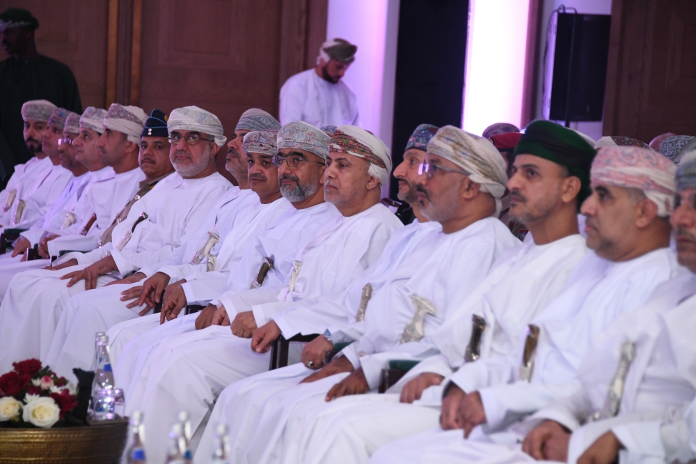 Dr Khamis bin Saif al Jabri, Head of the Vision 2040 Implementation Follow-up Unit, and Dr Abdullah al Amri, EA Chairman, at the event to launch Net 3 in Muscat on Monday. Photo by Huda al Bahri