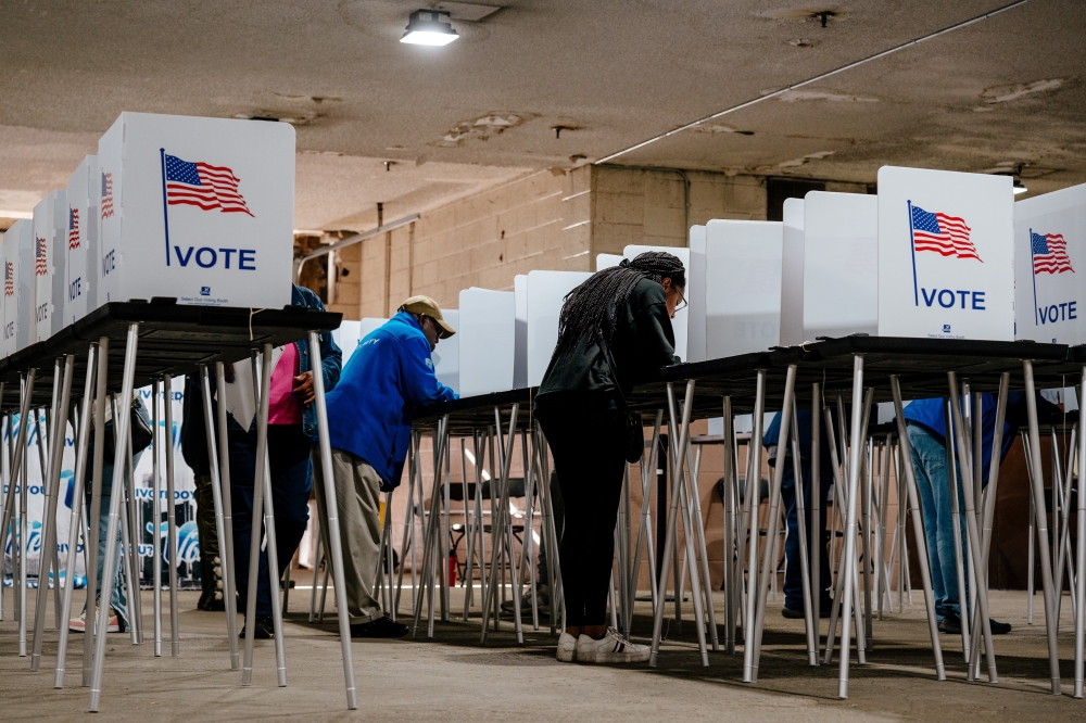 Early voting in Detroit on Sunday, Nov. 3, 2024. (Nick Hagen/The New York Times)