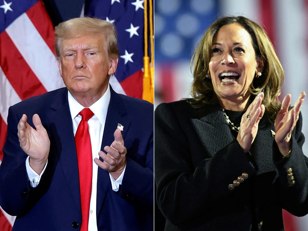 Former US President Donald Trump and US Vice President Kamala Harris 
