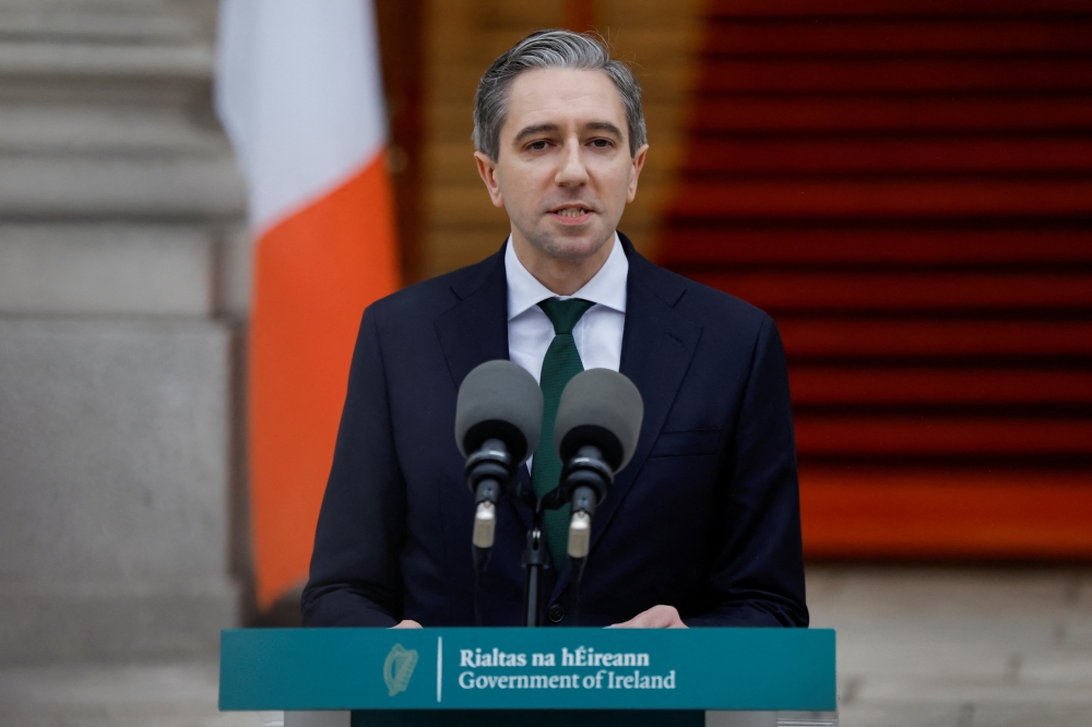 Taoiseach (Prime Minister) Simon Harris makes a statement at Government Buildings calling a General Election, in Dublin, Ireland. - Reuters
