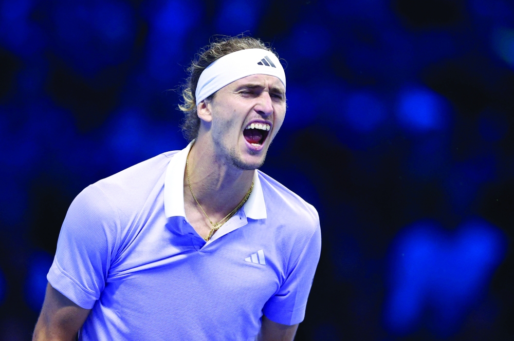 Germany's Alexander Zverev celebrates after the winning.  — Reuters