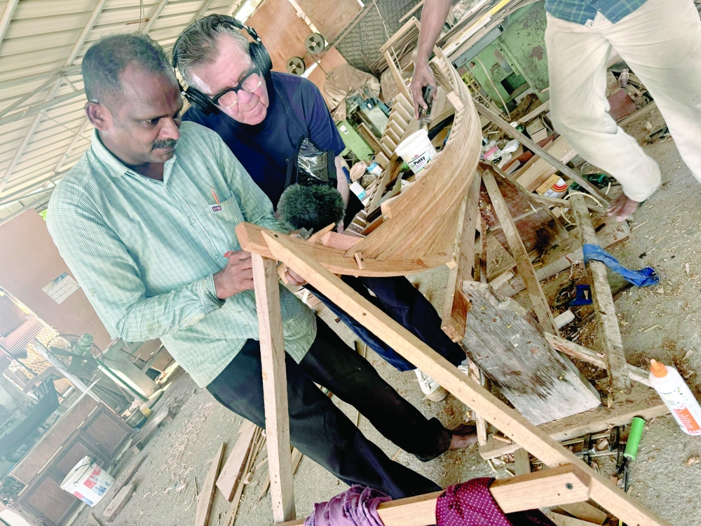 Recording Dhow boat builders in Sur boatyard