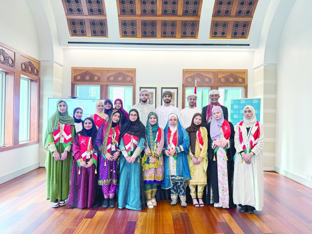 School children from Oman currently on a Nasa mission celebrated the 54th National Day