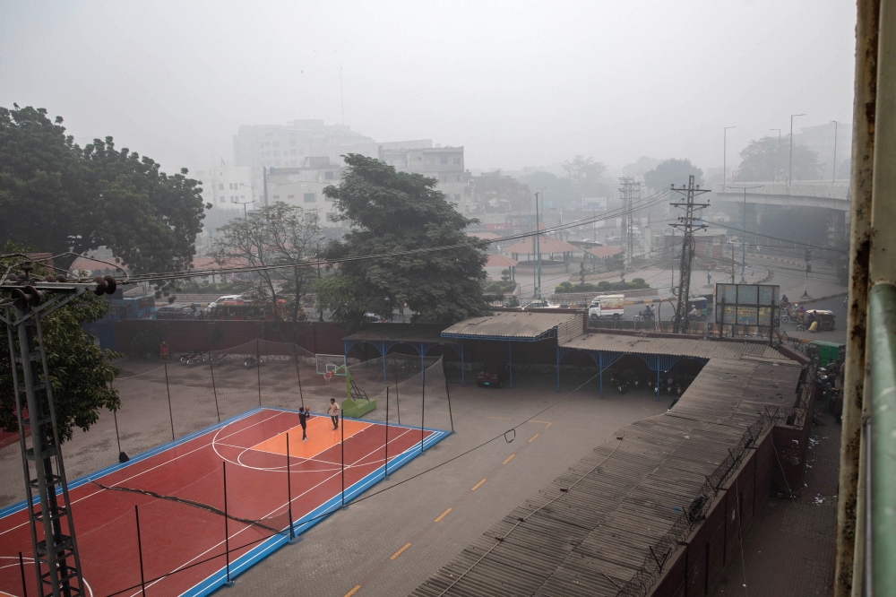 A mostly-empty recreation yard in Lahore, Pakistan, where schools were closed because of the hazardous air, on Nov. 14, 2024. (Betsy Joles/The New York Times)