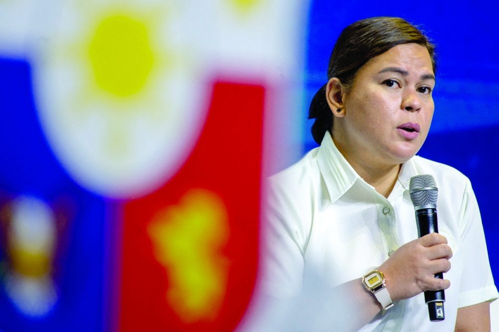 Philippine VP and Education Secretary Sara Duterte speaks during a briefing, in Pasay City, Manila. — Reuters