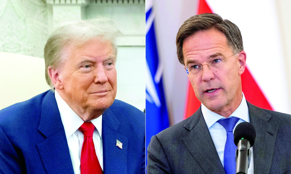 This combination shows US president-elect Donald Trump (L), and Nato Secretary General Mark Rutte. — AFP