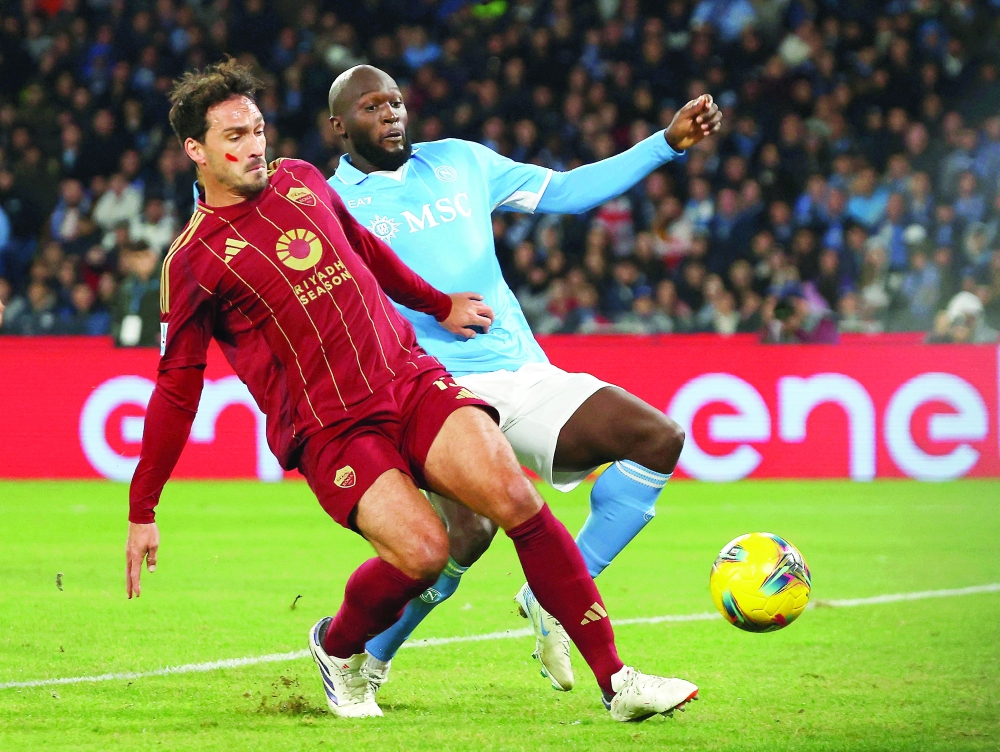 Napoli's Romelu Lukaku scores their first goal — REUTERS