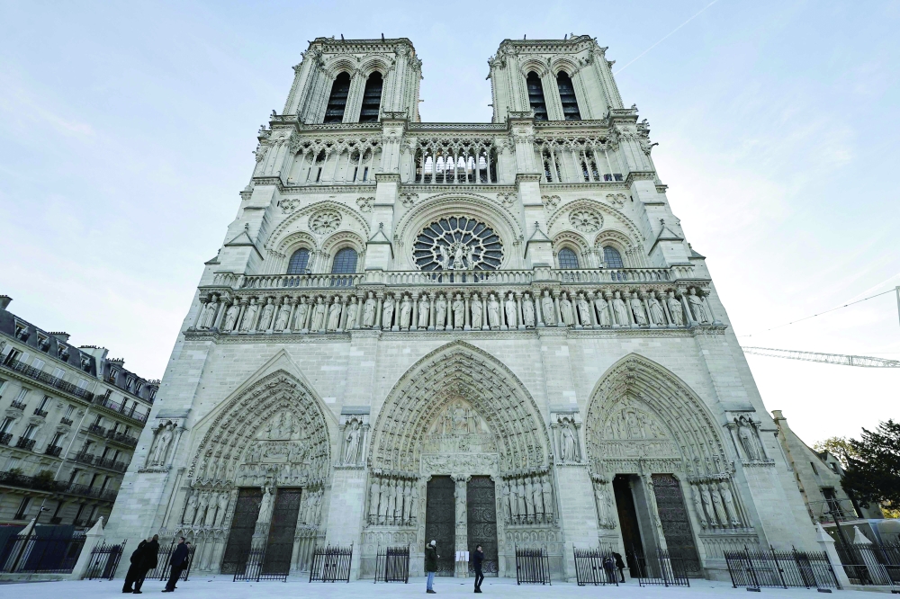 The facade of Notre-Dame de Paris cathedral in Paris. — AFP
