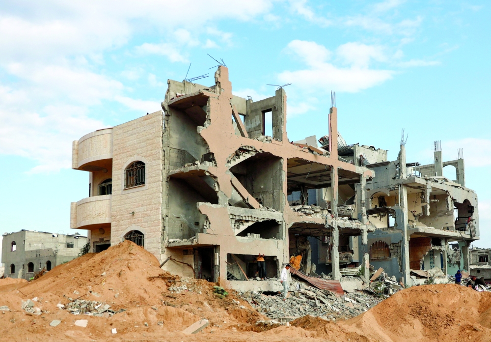 A view of a destroyed building after Israeli forces withdrew from a part of Nuseirat, central Gaza Strip. - Reuters