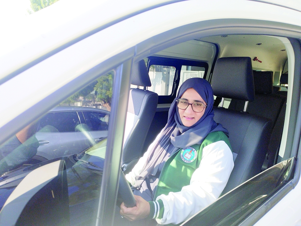 Moza al Hasani has become the first Omani female school bus driver in the Indian School System