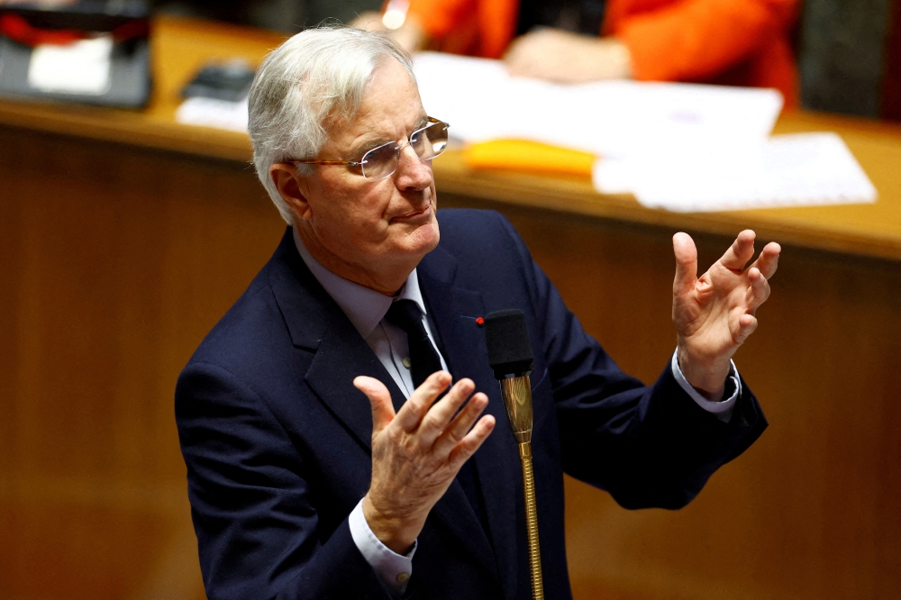 French Prime Minister Michel Barnier speaks during the questions to the government session at the National Assembly in Paris, France. — Reuters