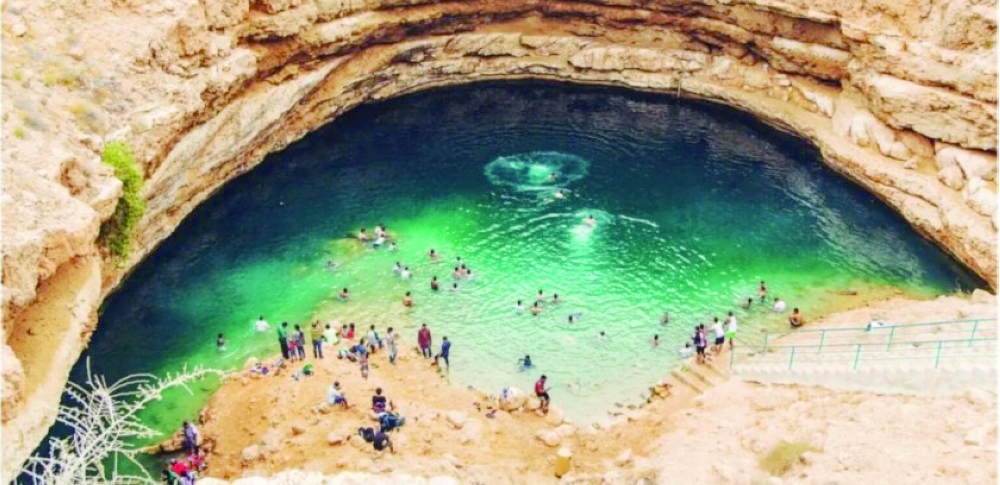Hawiyat Najm or the sinkhole is situated in the middle of a park, which is currently developed and maintained by the municipality.
