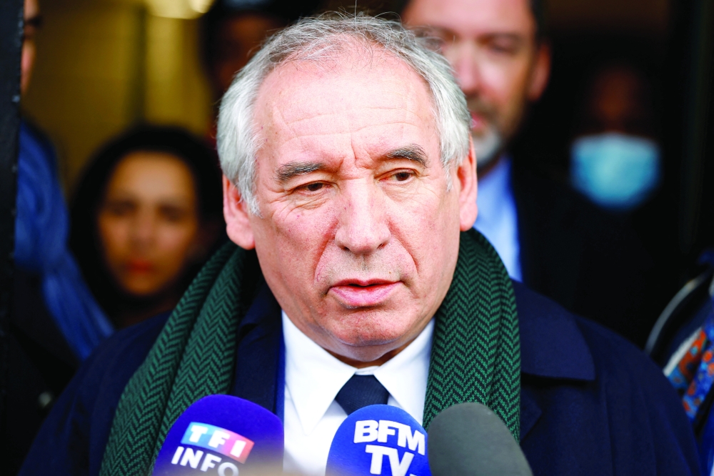 Newly appointed Prime Minister Francois Bayrou speaks to the media outside the offices of the high commissioner for planning in Paris. - Reuters