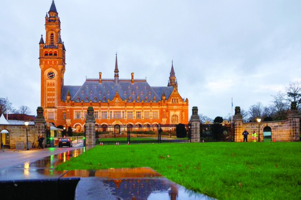 A general view of a building of UN's top court International Court of Justice (ICJ) as the court holds public hearings in an advisory opinion case, in The Hague, Netherlands. - Reuters