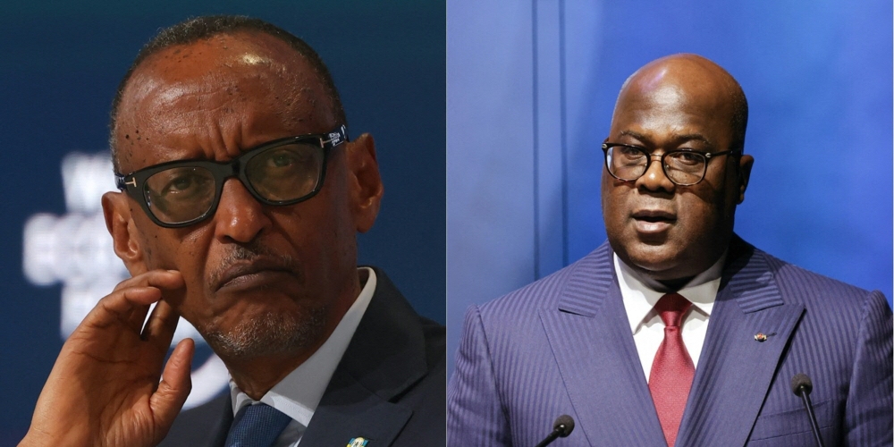 This combination shows Rwanda's President Paul Kagame (L) and President of the Democratic Republic of the Congo Felix Tshisekedi (R). — AFP 