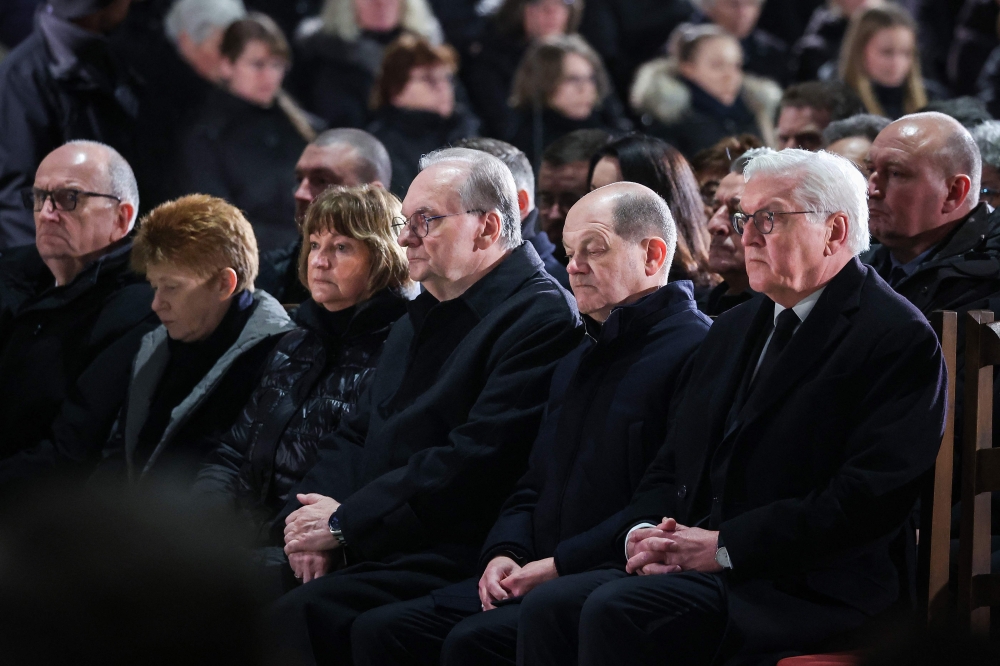 A church service one day after a car-ramming attack on a Christmas market in Magdeburg, eastern Germany, on December 21, 2024. A car-ramming attack on a German Christmas market killed five people and wounded more than 200

