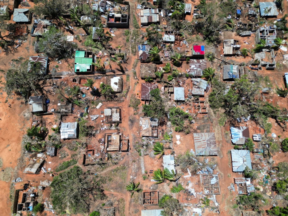 A drone view of destroyed houses and buildings following cyclone Chido in Pemba, Mozambique. — Reuters 