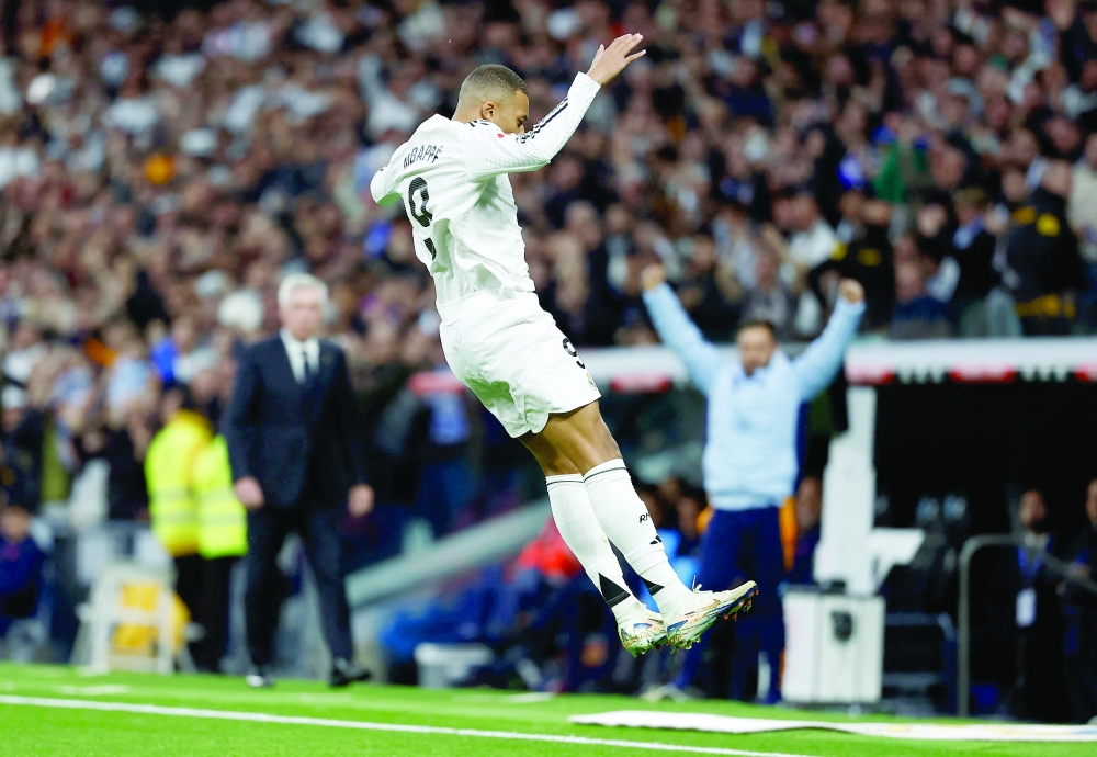  Kylian Mbappe celebrates scoring their first goal REUTERS