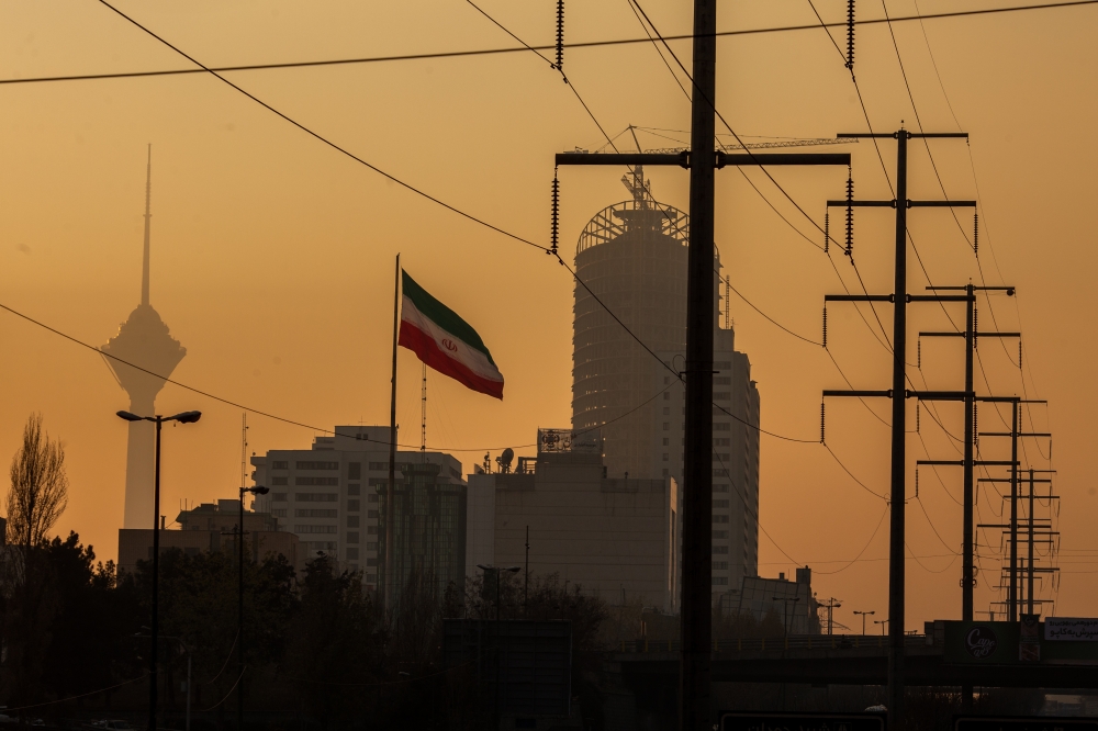 Power transmission lines in Tehran on Dec. 18, 2024. (Arash Khamooshi/The New York Times)
