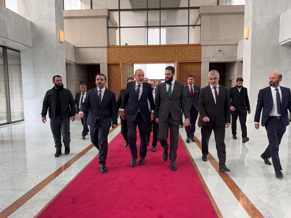 Jordan's Foreign Minister Ayman Safadi meets with Syria's new ruler Ahmed al-Sharaa in Damascus. — Reuters 