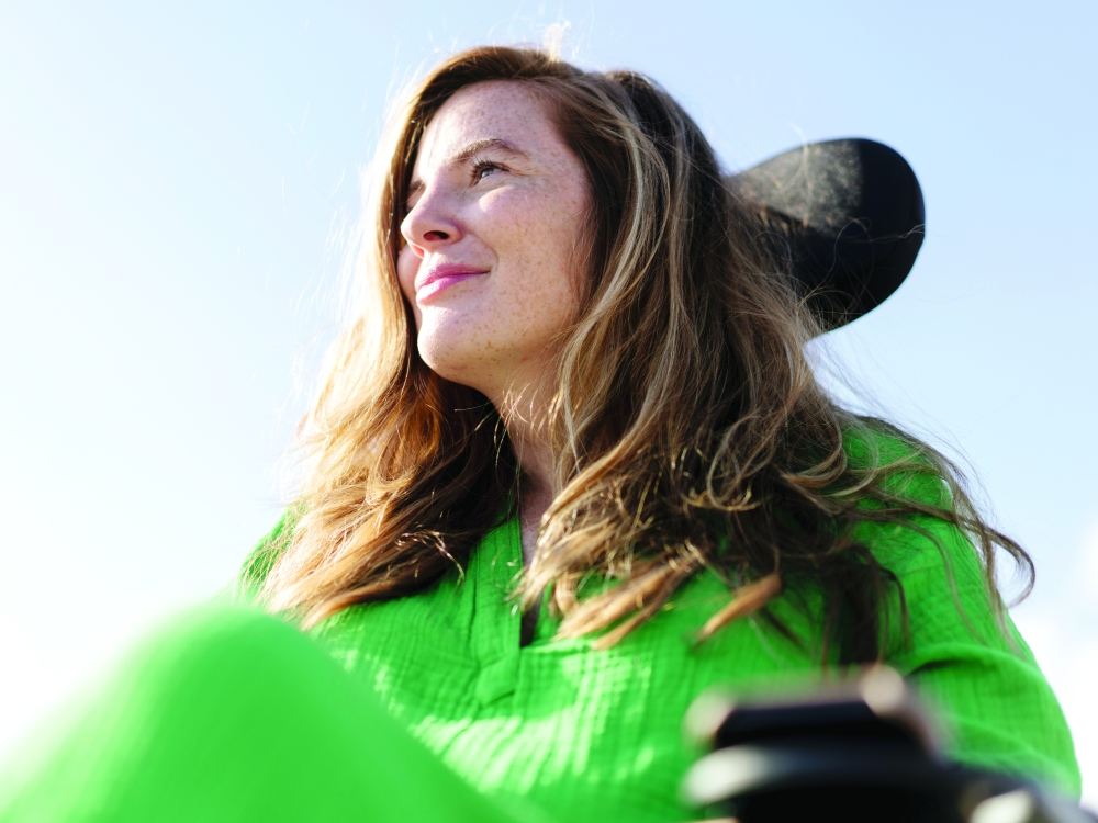 Brooke Eby in Jupiter, Florida. After being diagnosed with ALS in 2022, Eby could have turned inwards. Instead, she opened up — and found a fan base online. — The New York Times