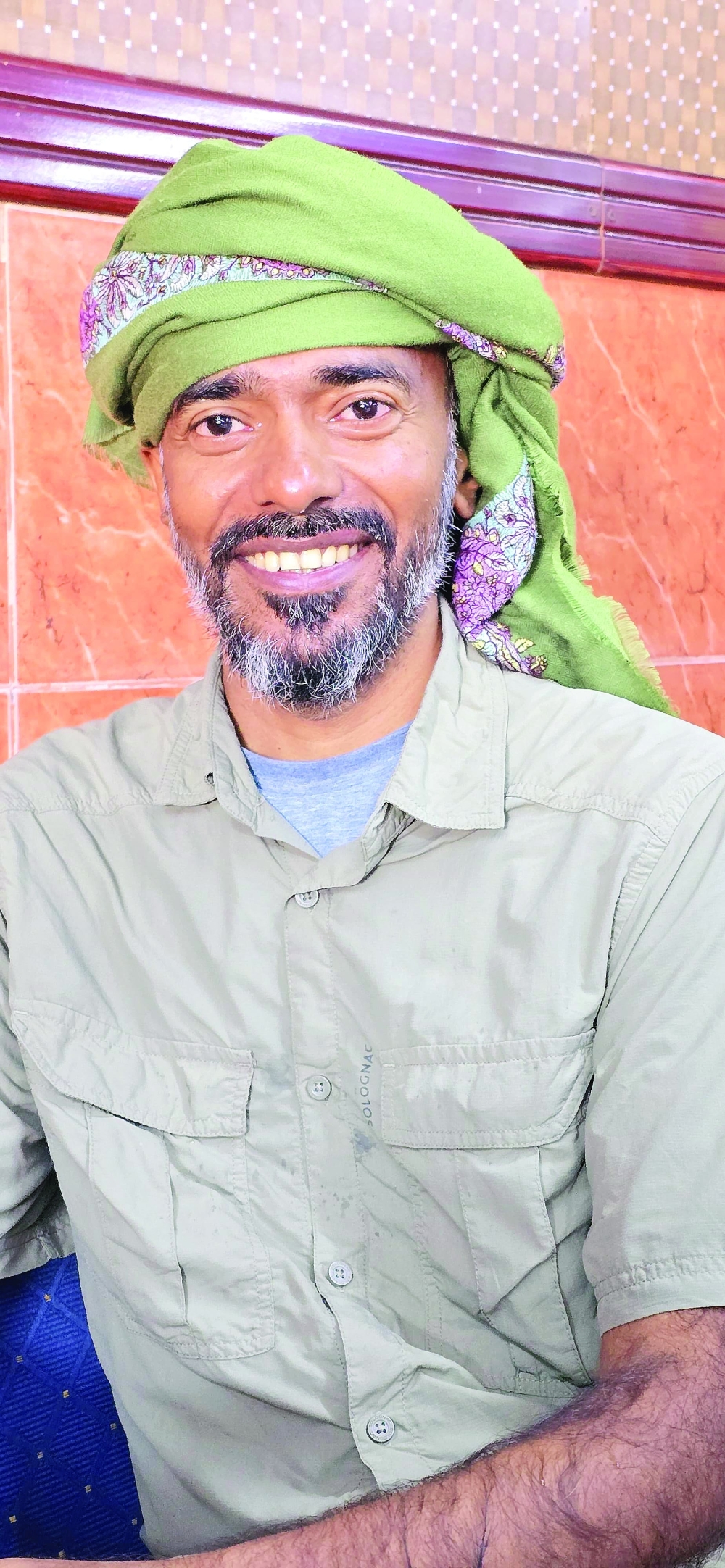 Cyclist Arun Thadagath while on visit to Oman