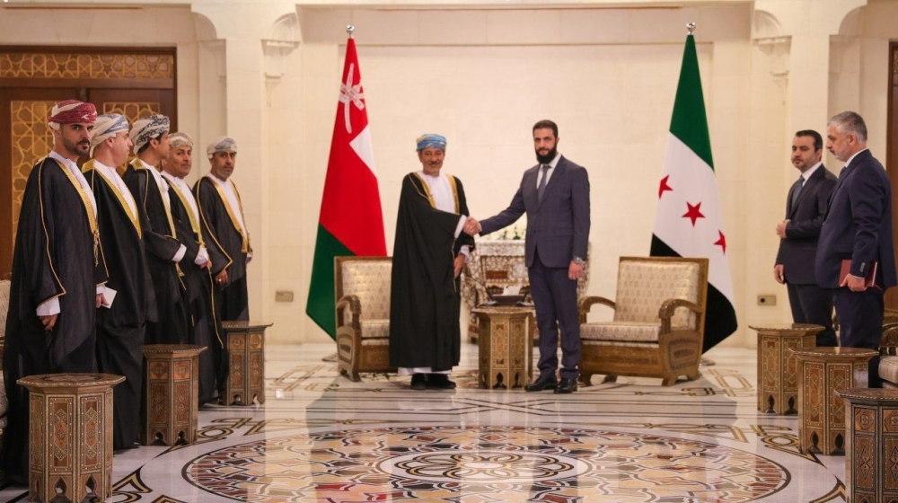 Ahmed al Sharaa, leader of the Syrian transitional administration, received Shaikh Abdulaziz bin Abdullah al Hinai, Ambassador at Large at the Ministry of Foreign