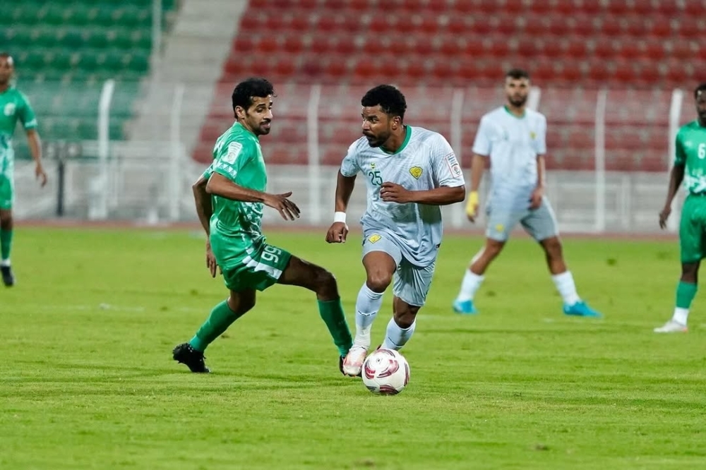 Al Khabourah and Sohar players in action at Sohar Sports Complex 