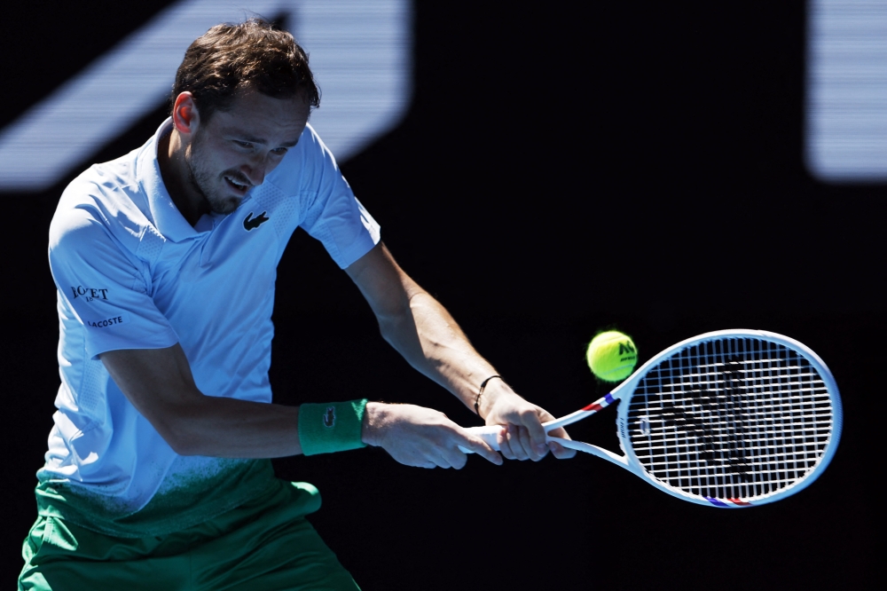Tennis - Australian Open - Melbourne Park, Melbourne, Australia - January 14, 2025 Russia's Daniil Medvedev in action during his first round match against Thailand's Kasidit Samrej REUTERS/Francis Mascarenhas. — Reuters