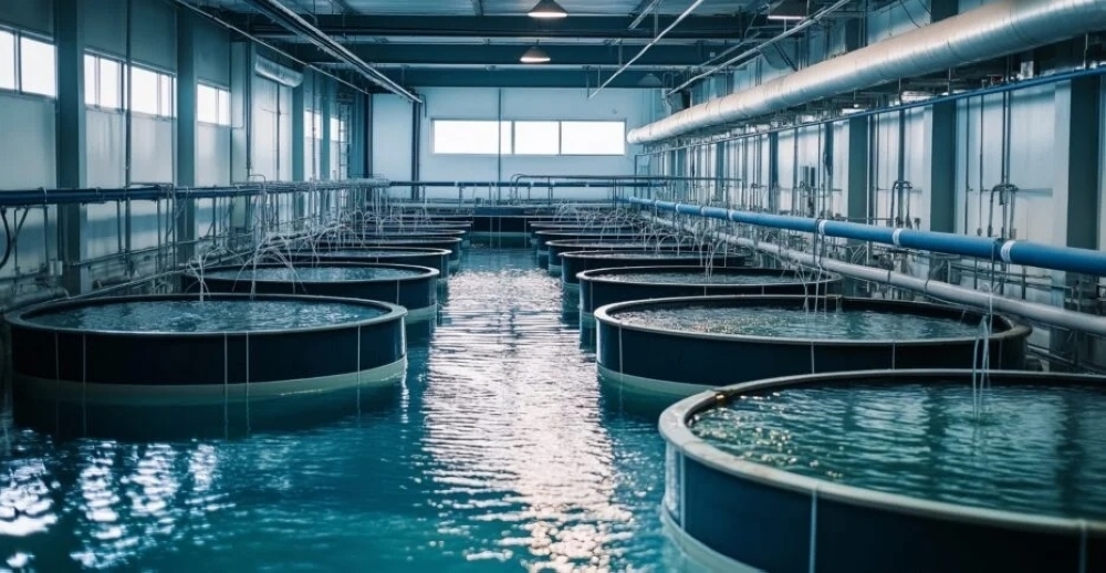 Land-based fish farms operating on Recirculating Aquaculture Systems (RAS) technology reduce the amount of water and space needed for aquaculture. Picture for illustration only.