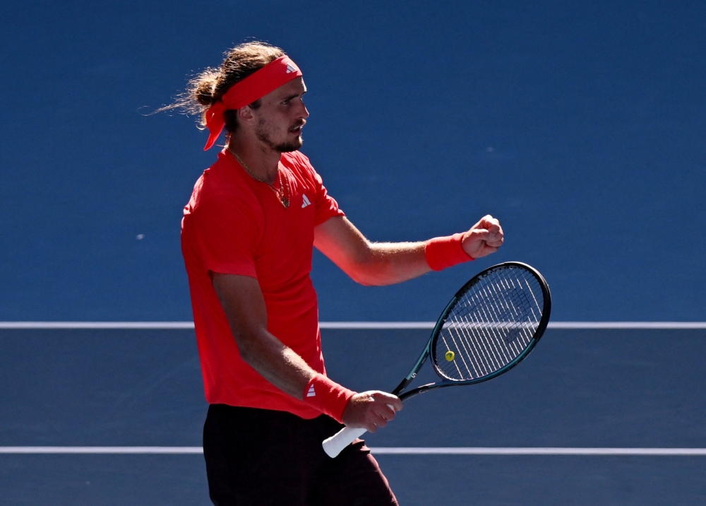 Germany's Alexander Zverev celebrates winning his quarter final match against Tommy Paul of the U.S. REUTERS