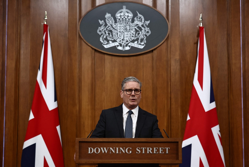 Britain's Prime Minister Keir Starmer speaks during a press conference at the Downing Street Briefing Room in central London. — AFP 