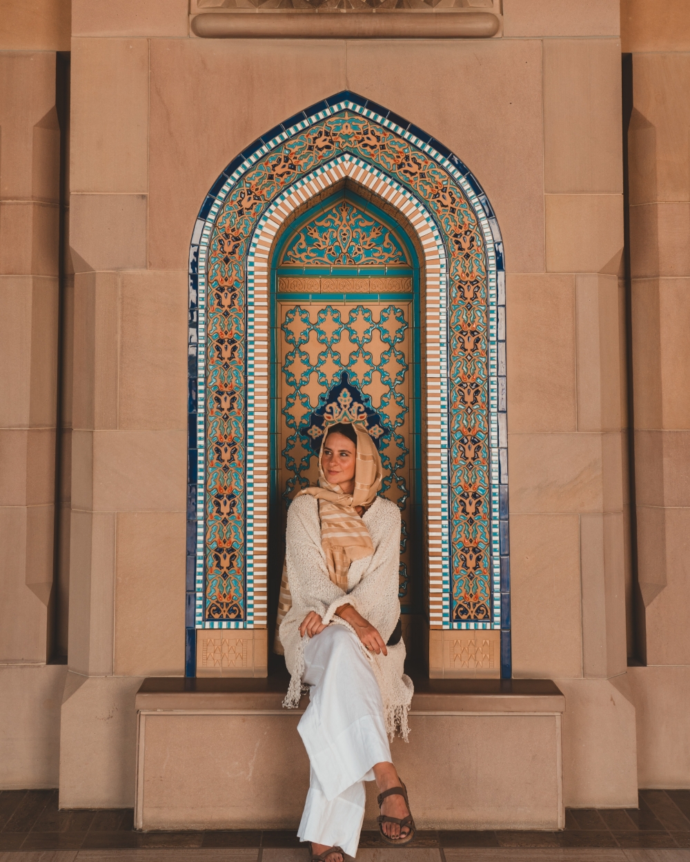 Digital Creator Lauren Carey at the Sultan Qaboos Mosque