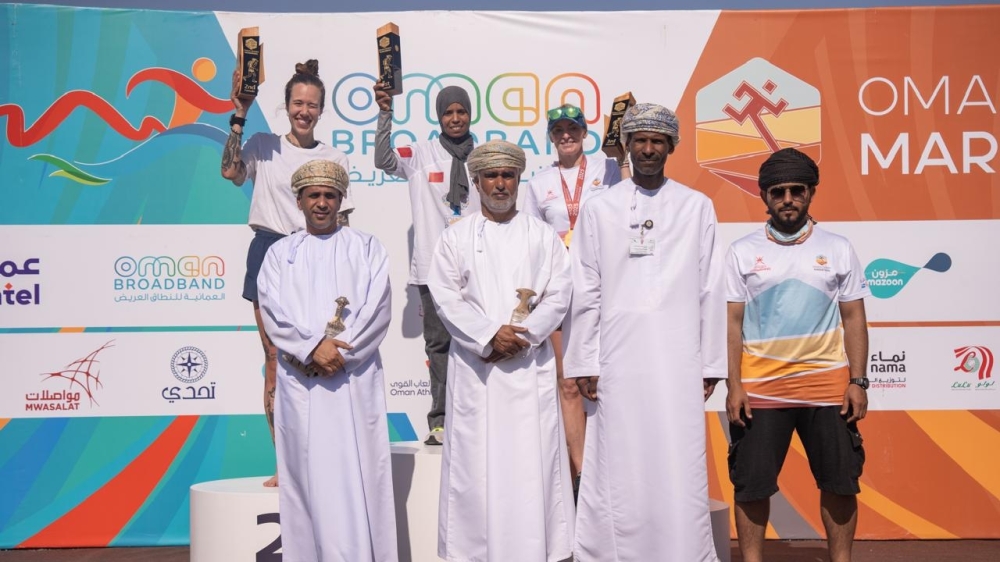 Women's winners on the podium.