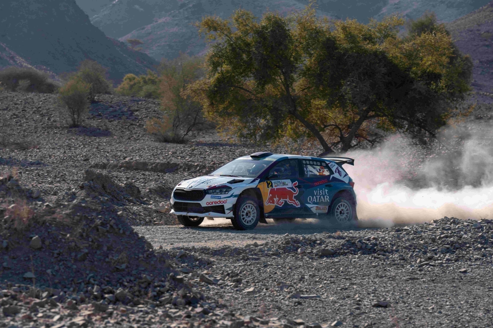 Nasser Saleh al Attiyah in action on Saturday at the 