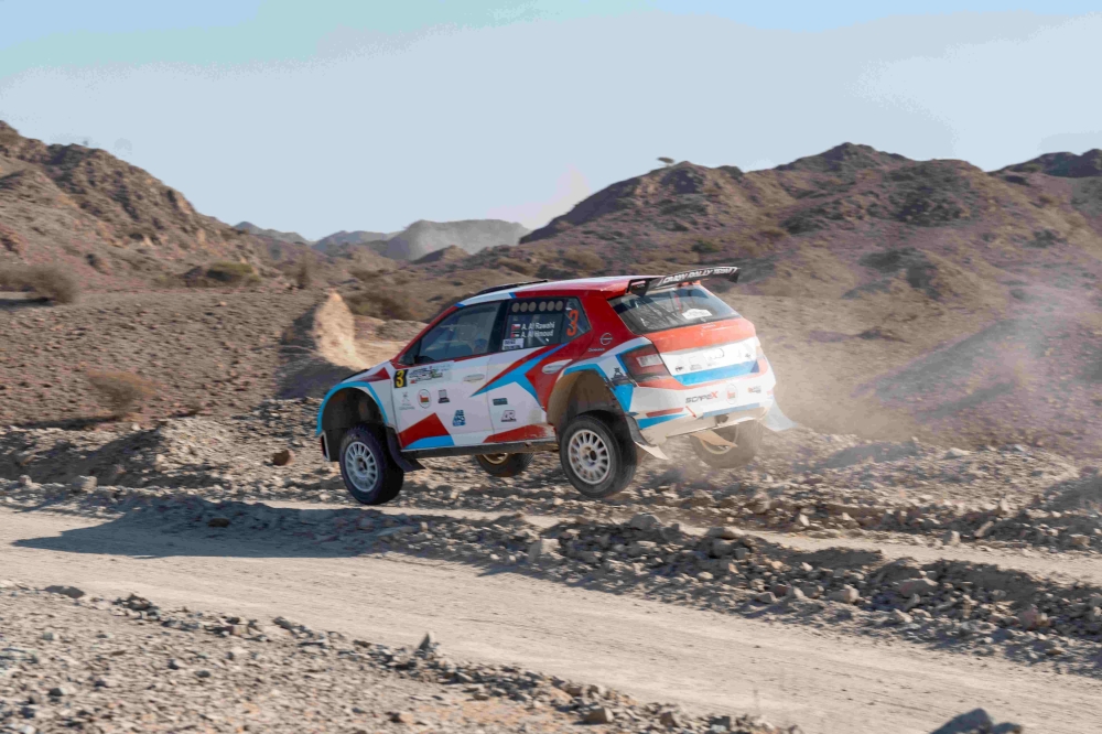 Abdullah al Rawahi on a final day of Oman International Rally. 