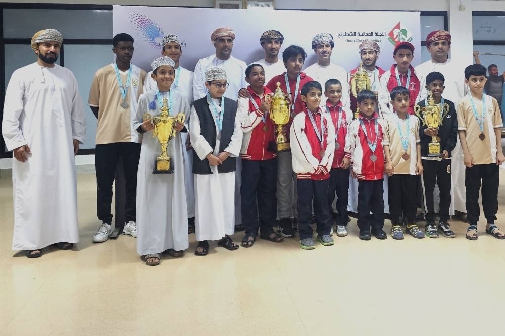 The winners of the Oman Individual Chess Championship for Age Categories.