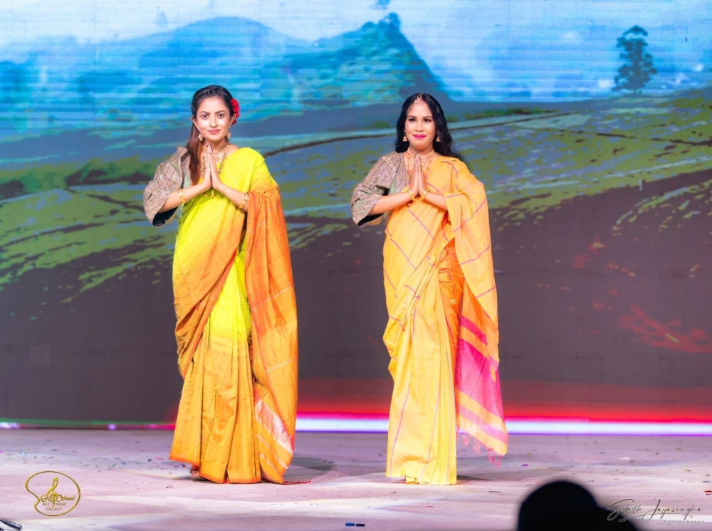 Dilmi Aththatage and Madusha Sewwandi walk the ramp during the Sri Lankan fashion show at Muscat Nights 2024-2025