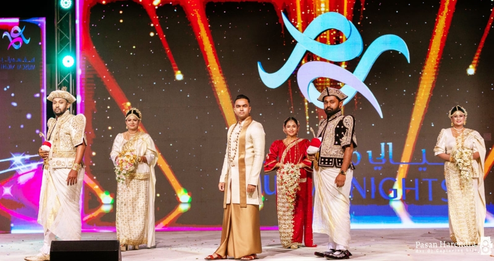 Sri Lankan models walk the ramp during the Sri Lankan fashion show at Muscat Nights 2024-2025